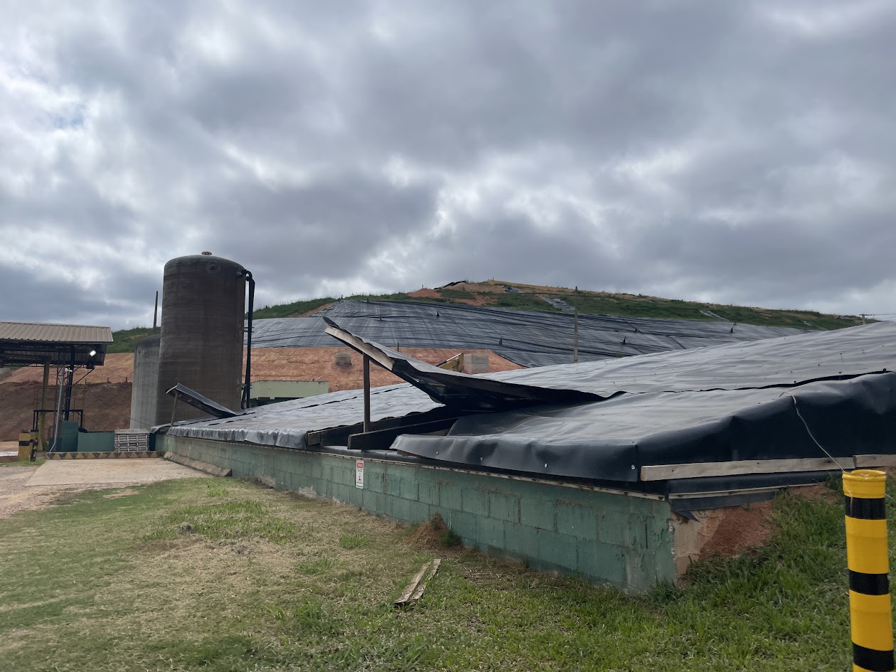 Estruturas de mitigação em aterro sanitário